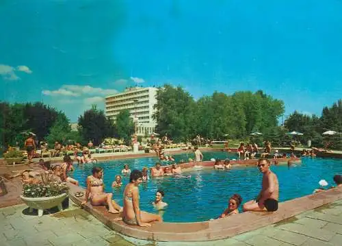 Postcard Hungary Gyula Castle bath outdoor swimming pool