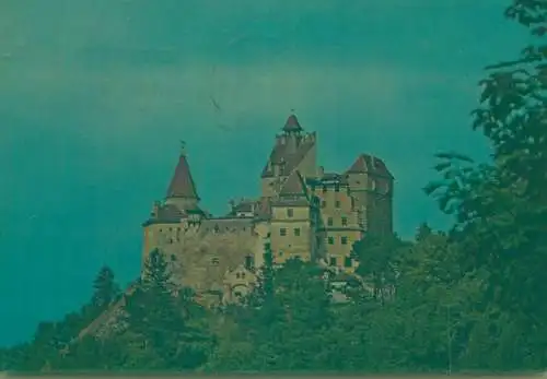 Postcard Romania vedere castelul Bran 1977