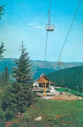 Postcard Romania vedere Paltinis telefericul 1973