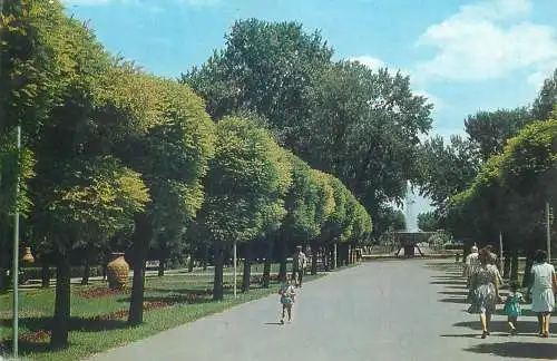 Postcard Romania vedere Galati parc 1967