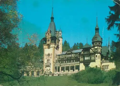 Postcard Romania vedere Sinaia castel peles