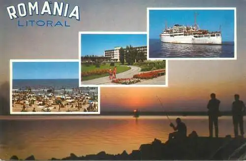 Postcard Romania vedere litoral 1969 nava