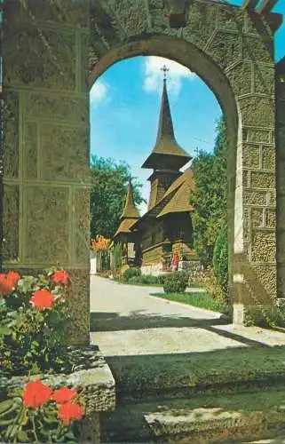 Postcard Romania vedere Techirghiol bisericuta de lemn