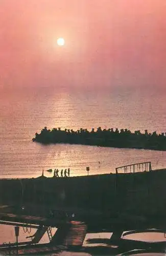 Postcard Romania vedere Neptun rasarit de soare la mare