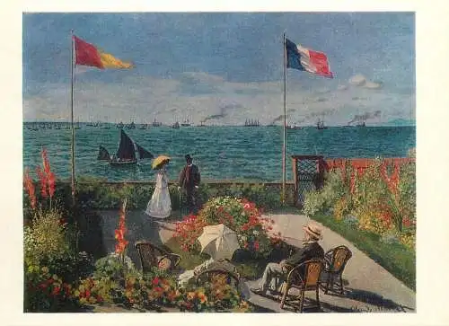 Metropolitan Museum Moscow Soviet Fine Art Painting Postcard Mohe terrace sailboat sea