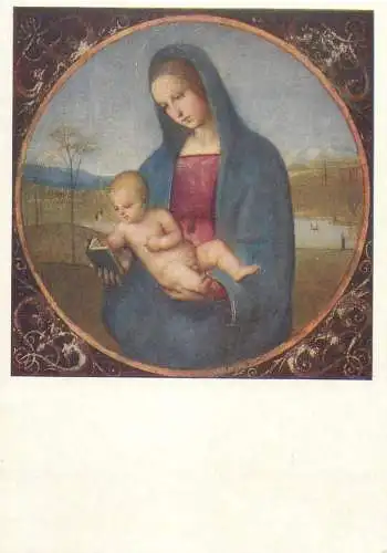 Metropolitan Museum Moscow Soviet Fine Art Painting Postcard Madonna and child