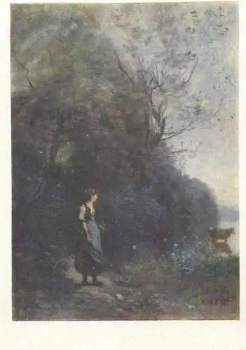 Metropolitan Museum Moscow Soviet Fine Art Painting Postcard Kopo woman in the woods