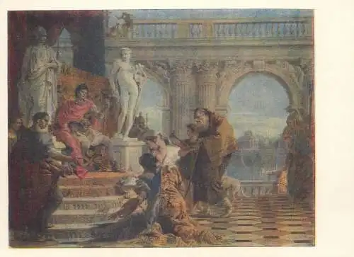 Metropolitan Museum Moscow Soviet Fine Art Painting Postcard religious theme Caesar on throne