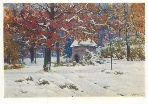 Metropolitan Museum Moscow Soviet Fine Art Painting Postcard winter landscape