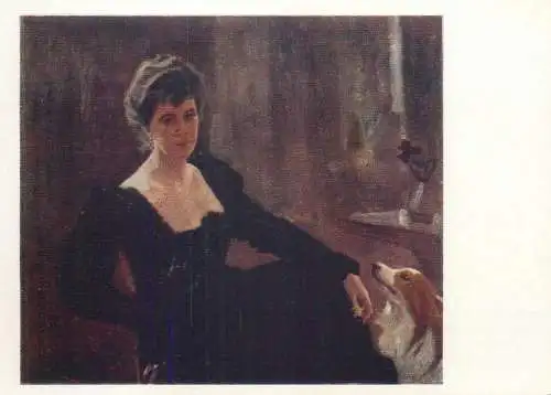 Metropolitan Museum Moscow Soviet Fine Art Painting Postcard Russia Anton Chekhov woman portrait