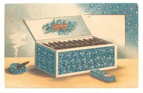 Blumen Buch Vergiss mein nicht / Forget me not flowers repro best wishes greetings postcard cigarre