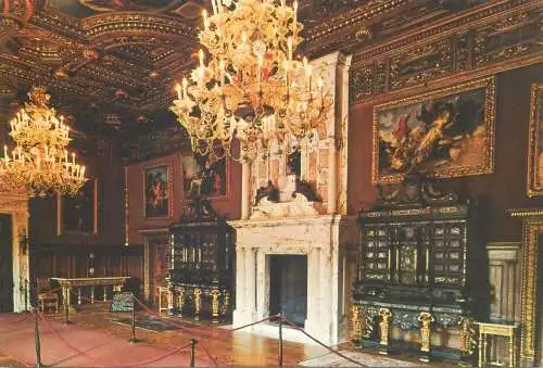 Romania Postcard Sinaia Muzeul Peles aspect din interior