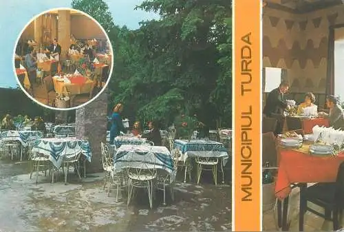 Romania Postcard Turda aspecte din restaurante multi view