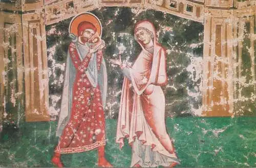 Romania Fine Art Post card Biserica din satul Arbore pictura detaliu sec XVI