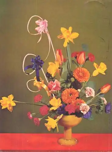 Flower postcard greetings flower vase Germany