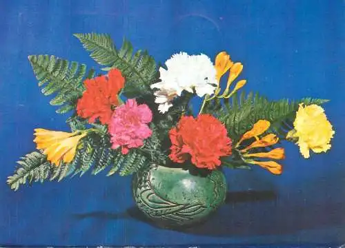 Flower postcard greetings flower vase Romania