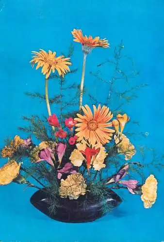 Flower postcard greetings flower bouquet Romania
