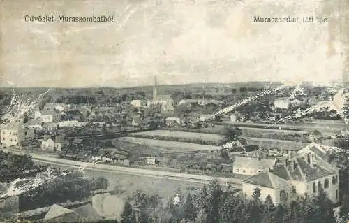 Slovenia Murska Sobota Muraszombat water damage postcard 2scans