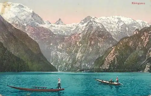 Postcard Germany Konigsee boat 1911