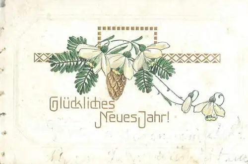 Postcard greetings card Gluckliches Neues Jahr