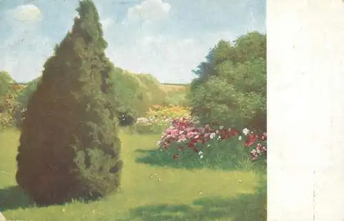 Postcard Hungary Szinyei-Merse Thuya landscape 1925