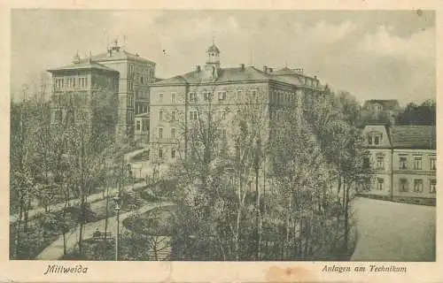 Postcard Germany Mittweida technical university