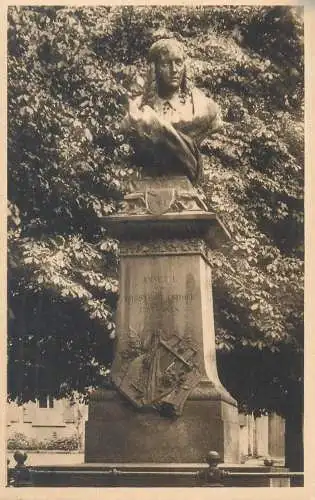 Postcard Germany Meersburg am Bodensee denkmal der Dichterin Annette von Droste