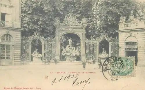France Postcard cpa Nancy Fontaine de Neptune
