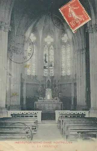 France Postcard cpa Montpellier Institution Notre Dame La Chapelle