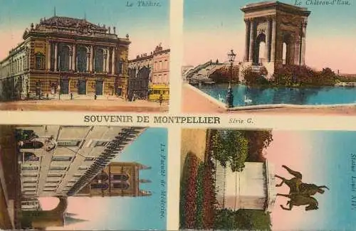 France Postcard Souvenir de Montpellier multi view