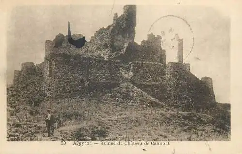 France Postcard cpa Aveyron Ruines du Chateau de Calmont