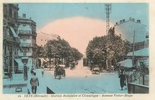 France Postcard Sete (Herault) Station Balneaire et Climatique Avenue Victor Hugo