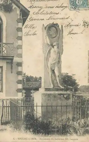 France Postcard cpa Soulac-sur-Mer Monument du Sauveteur