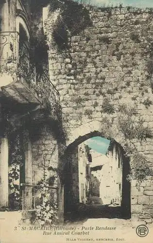 France Postcard St Macaire Porte Rendesse Rue Admiral Courbet