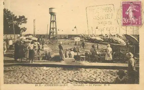 France Postcard cpa Andernos-les-Bains La Piscine