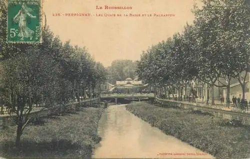France Postcard Le Roussillon Perpignan le Quais de la Basse et le Palmarium