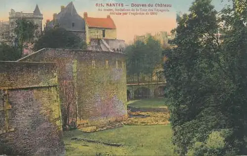 France Postcard Nantes Douves du Chateau