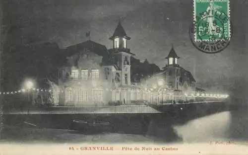 France Postcard cpa Granville Fete de nuit au Casino