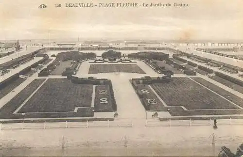 France Postcard cpa Deauville Plage Fleurie Le Jardin du Casino vue generale