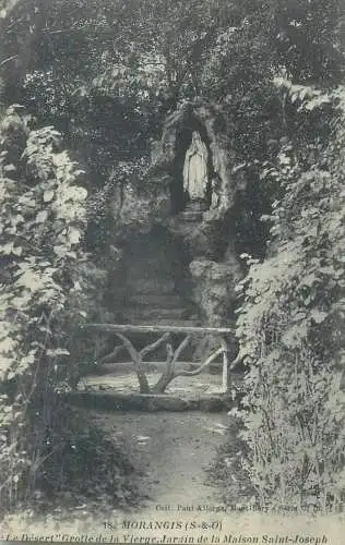 France Postcard cpa Morangis Le Desert Grotte de la Vierge  Jardin de la Maison Saint-Joseph