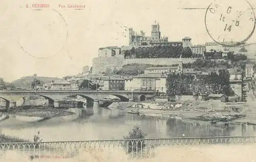 France Postcard cpa Berziers vue generale