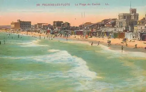 France Postcard Palavas-les-Flots La Plage du Casino