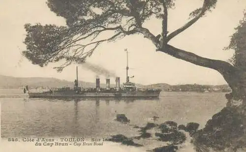 France Postcard cpa Toulon Cote d'Azur Cap Brun navire bateau
