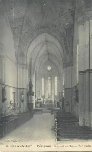 France Postcard cpa Perignac interieur de l'Eglise XIIeme