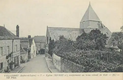 France Postcard cpa Villandry (Indre-et-Loire) Eglise