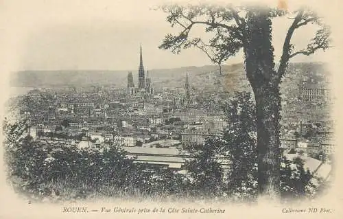 France Postcard cpa Rouen vue generale prise de la Cote St Catherine