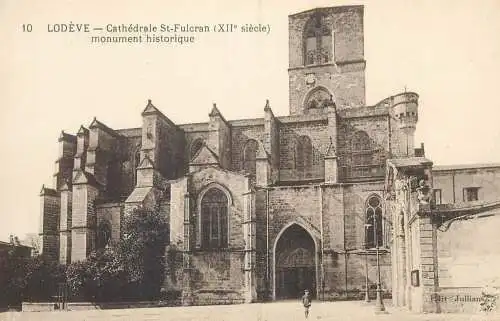 France Postcard Lodeve Cathedrale St Fulcran XIIeme siecle monument historique