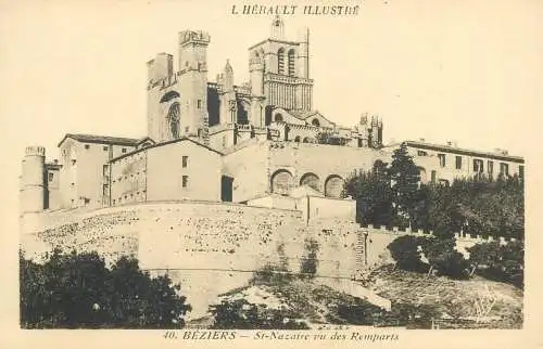 France Postcard Le Herault illustre Beziers St Nazaire vu des Remparts