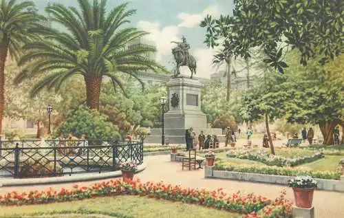 Spain Postcard Valencia Parterre Statue of the King Don Jaime "El Conquistador"