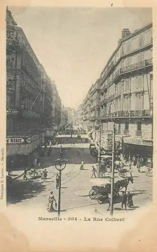 France Postcard cpa Marseille La Rue Colbert